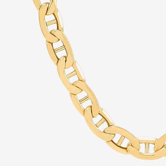 Made in Italy Mens 10K Gold 22 Inch Mariner Chain Necklace
