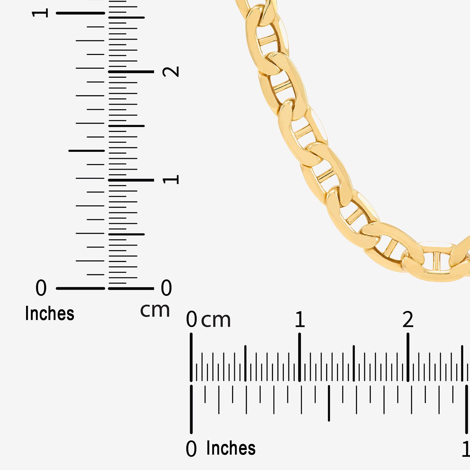Made in Italy Mens 10K Gold 22 Inch Mariner Chain Necklace