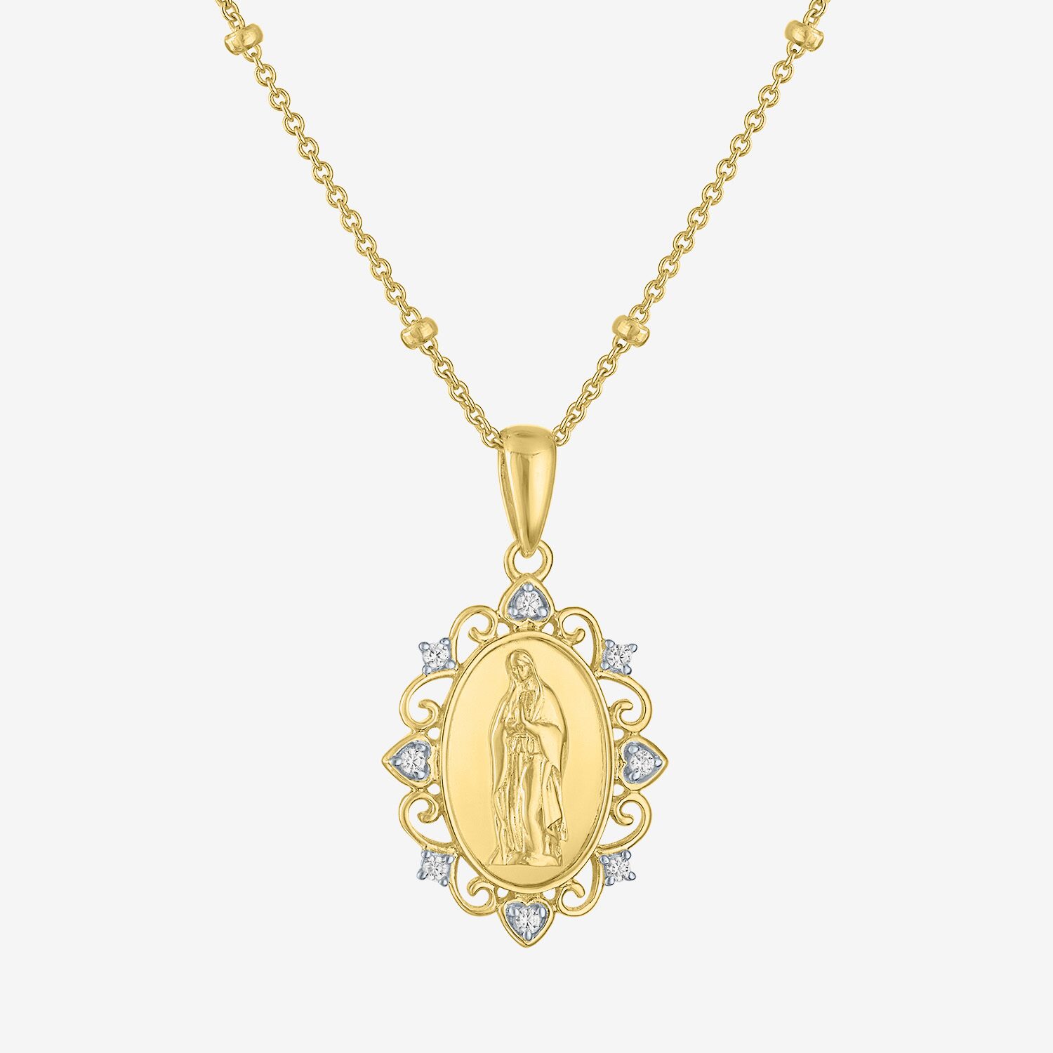 Yes, Please! (G-H, Si2-I1) Womens White Diamond Accent 14K Gold Over Silver 18 Inch Rosary Necklace