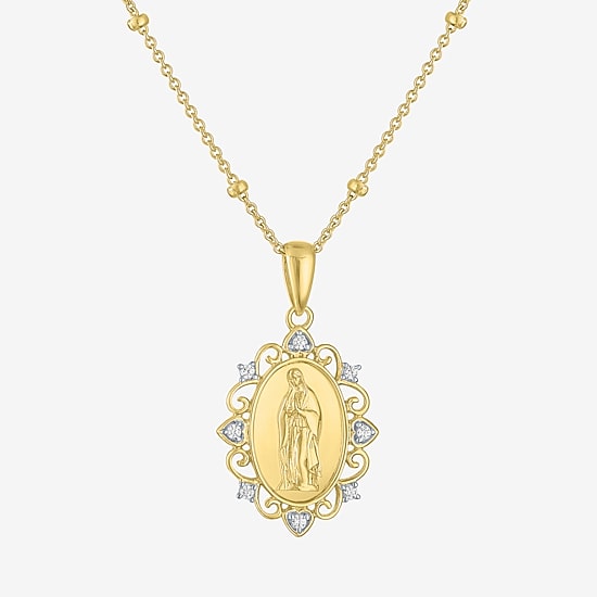 Yes, Please! (G-H, Si2-I1) Womens White Diamond Accent 14K Gold Over Silver 18 Inch Rosary Necklace