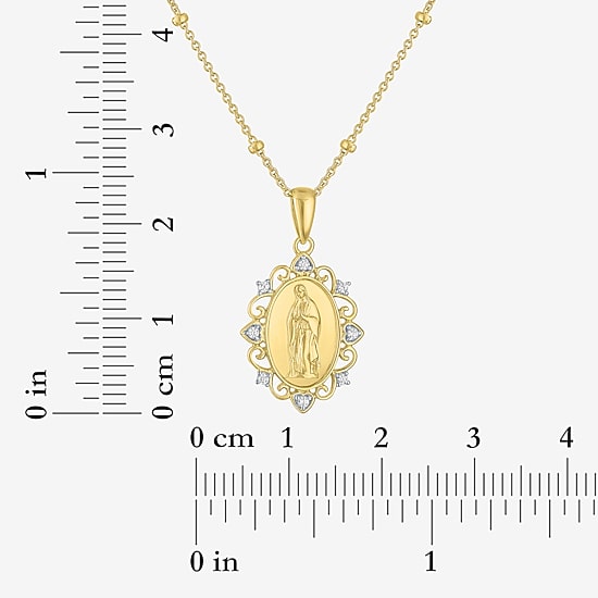 Yes, Please! (G-H, Si2-I1) Womens White Diamond Accent 14K Gold Over Silver 18 Inch Rosary Necklace