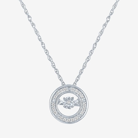 Yes, Please! (G-H, Si2-I1) Womens Diamond Accent Lab Grown White Diamond Accent Sterling Silver 18 Inch Pendant Necklace