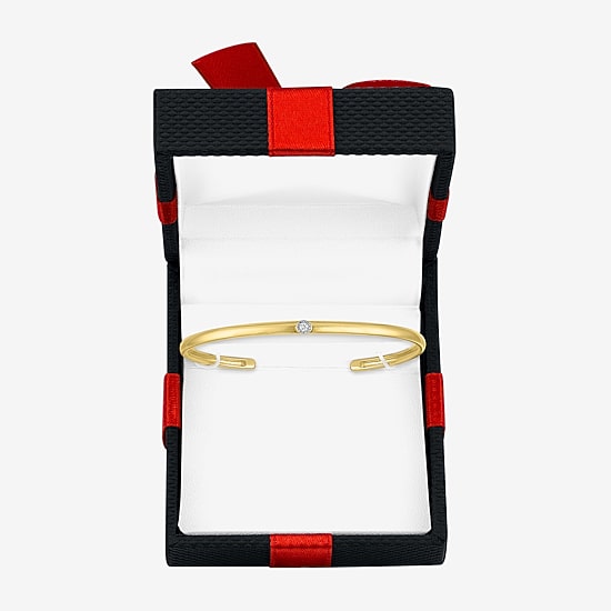 Yes, Please! Womens Diamond Accent White Diamond Accent 14K Gold Over Silver Cuff Bracelet