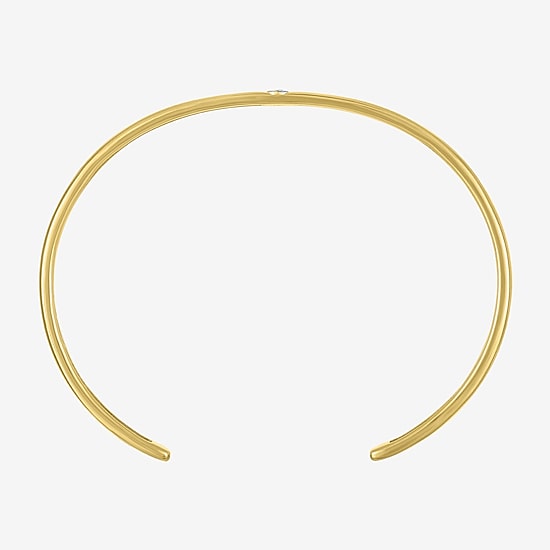 Yes, Please! Womens Diamond Accent White Diamond Accent 14K Gold Over Silver Cuff Bracelet