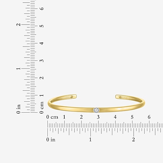 Yes, Please! Womens Diamond Accent White Diamond Accent 14K Gold Over Silver Cuff Bracelet