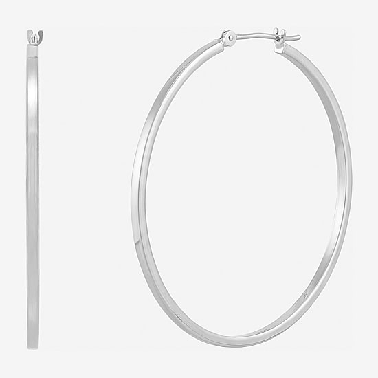 Womens 10K Gold 40mm Round Hoop Earrings