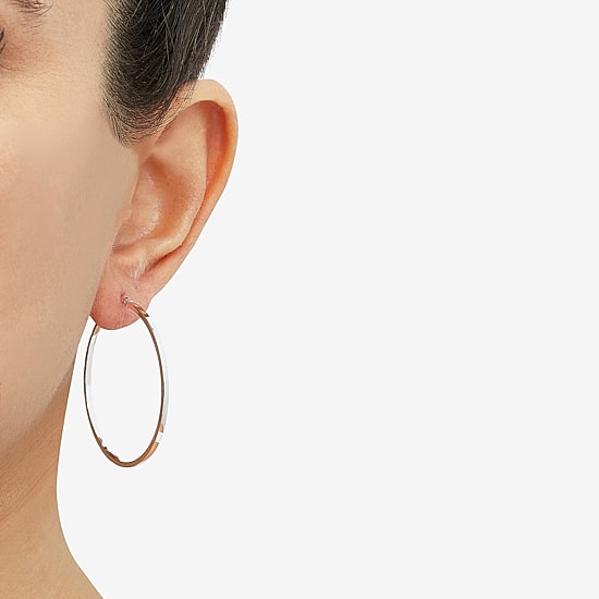 Womens 10K Gold 40mm Round Hoop Earrings
