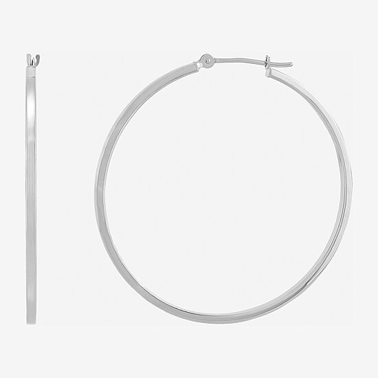 Womens 10K Gold 40mm Round Hoop Earrings