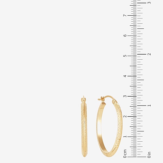 Womens 14K Gold 20mm Round Hoop Earrings