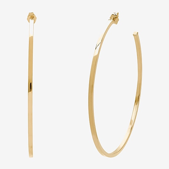 Womens 14K Gold 70mm Hoop Earrings