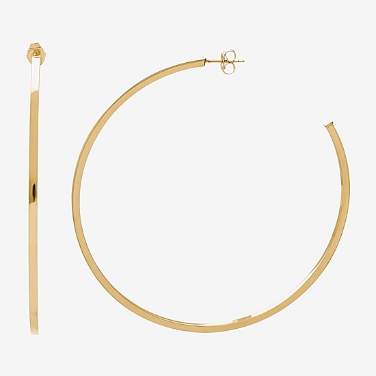 Womens 14K Gold 70mm Hoop Earrings