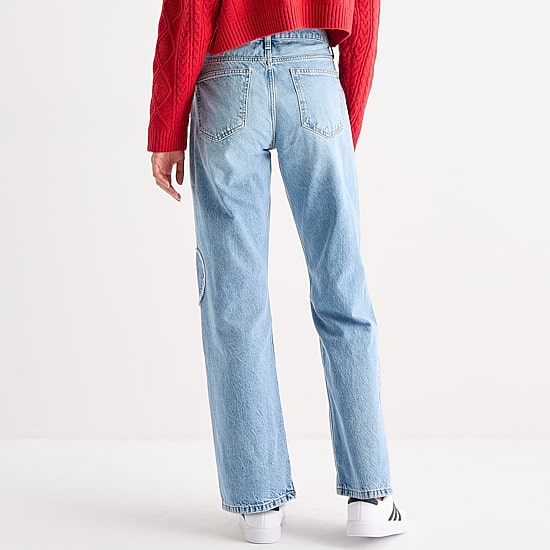 Arizona Womens Juniors Low Rise Straight Leg Jean
