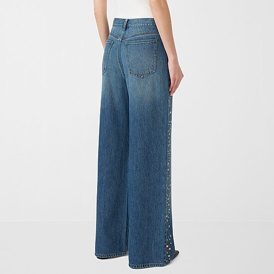 RM Rebecca Minkoff Womens Mid Rise Wide Leg Jean