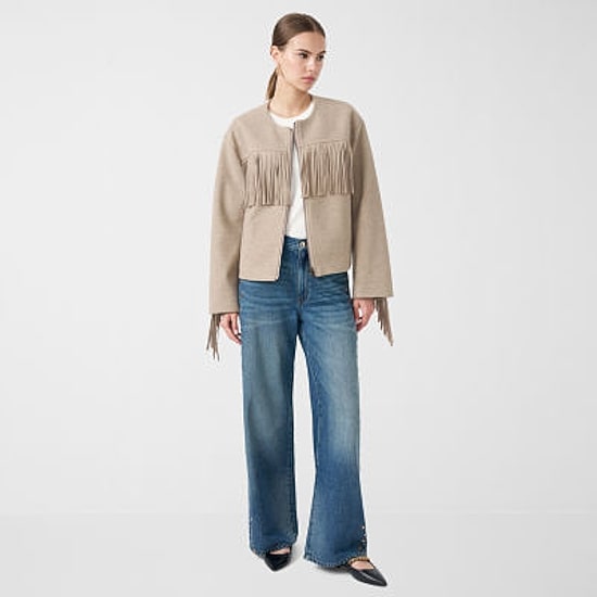 RM Rebecca Minkoff Womens Fringe Jacket