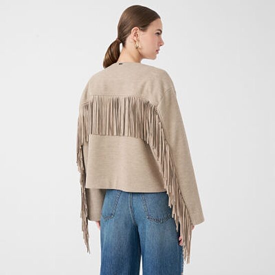 RM Rebecca Minkoff Womens Fringe Jacket