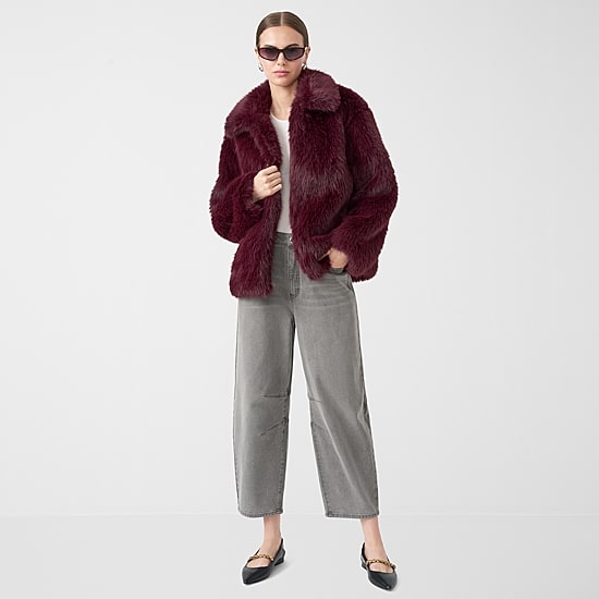 RM Rebecca Minkoff Womens Faux Fur Coat