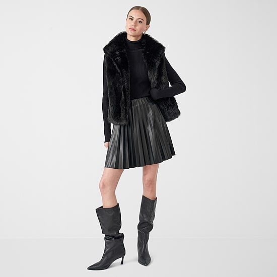 RM Rebecca Minkoff Womens Faux Fur Vest