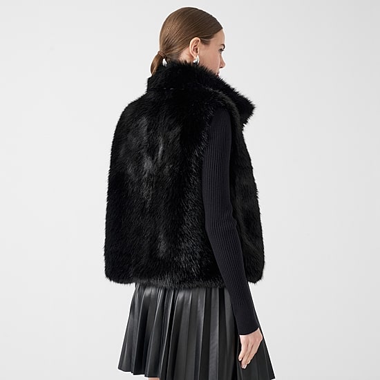 RM Rebecca Minkoff Womens Faux Fur Vest