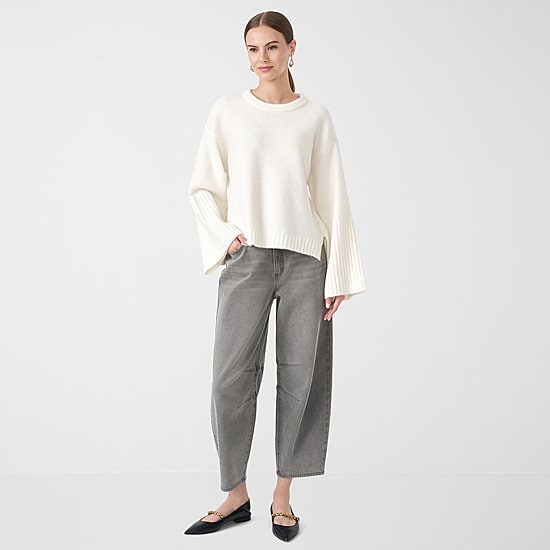 RM Rebecca Minkoff Womens Crew Neck Long Sleeve Pullover Sweater