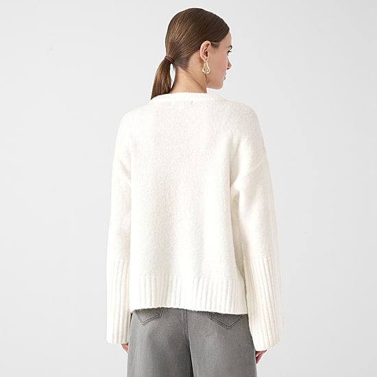 RM Rebecca Minkoff Womens Crew Neck Long Sleeve Pullover Sweater