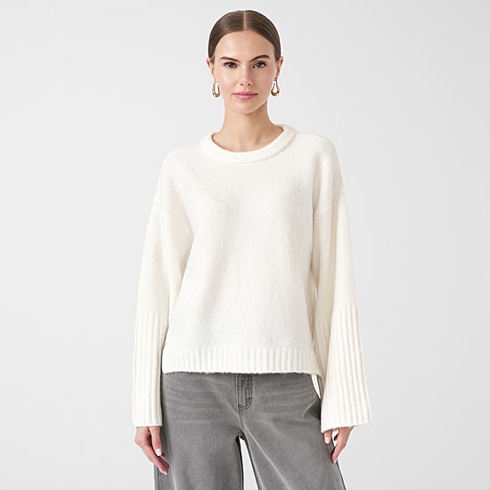 RM Rebecca Minkoff Womens Crew Neck Long Sleeve Pullover Sweater
