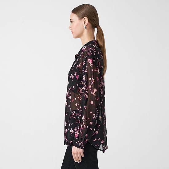 RM Rebecca Minkoff Womens Cuffed Long Sleeve Regular Fit Button-Down Shirt