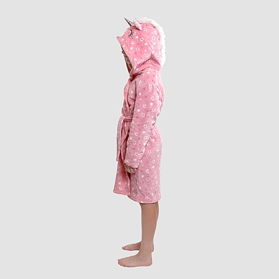 Dream Big Peace Out Girls Plush Long Sleeve Mid Length Robe