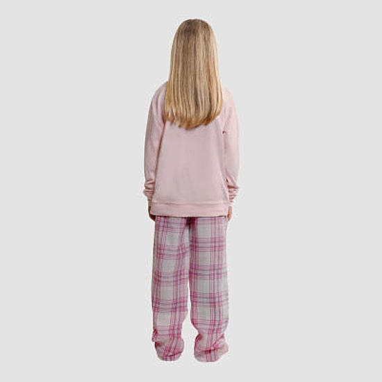 Dream Big Peace Out Little & Big Kid Girls Velour Crew Neck Long Sleeve 3-pc. Pajama Set