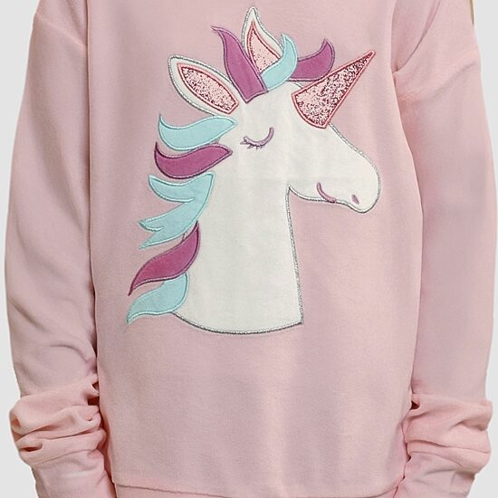 Dream Big Peace Out Little & Big Kid Girls Velour Crew Neck Long Sleeve 3-pc. Pajama Set
