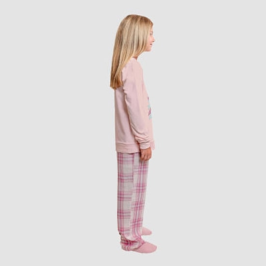 Dream Big Peace Out Little & Big Kid Girls Velour Crew Neck Long Sleeve 3-pc. Pajama Set