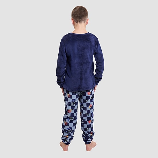Dream Big Peace Out Little & Big Kid Boys Plush Crew Neck Long Sleeve 2-pc. Pajama Set
