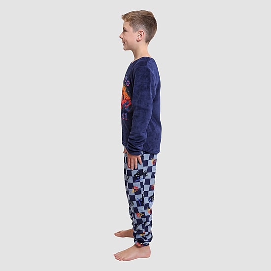 Dream Big Peace Out Little & Big Kid Boys Plush Crew Neck Long Sleeve 2-pc. Pajama Set