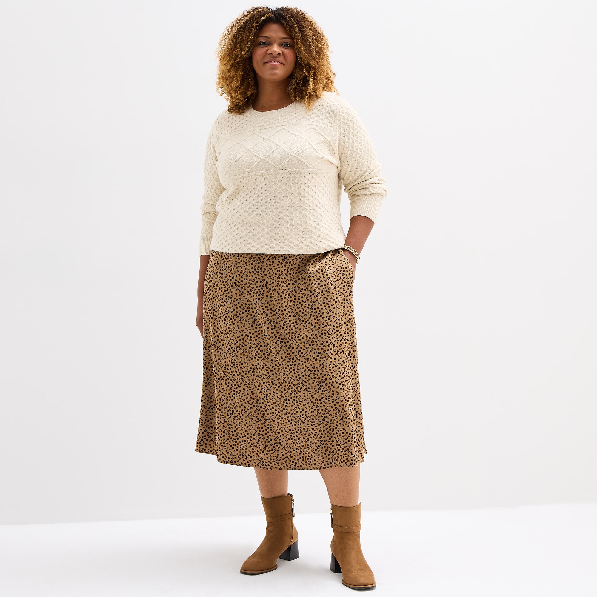 St. John's Bay Womens Plus Midi A-Line Skirt