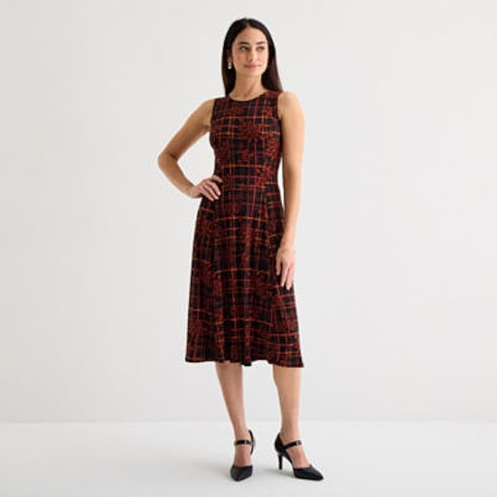 Danny & Nicole Womens Floral Midi Jacket Dress