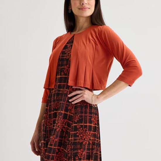 Danny & Nicole Womens Floral Midi Jacket Dress