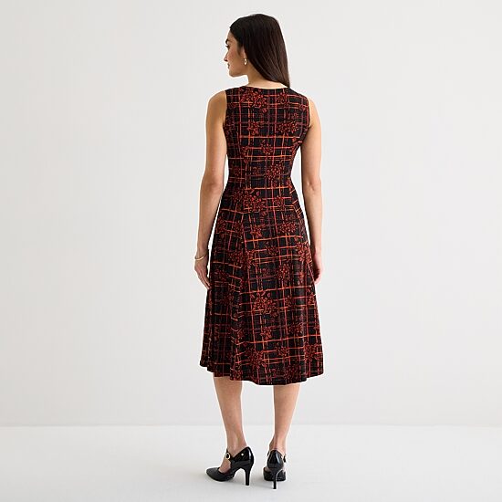 Danny & Nicole Womens Floral Midi Jacket Dress