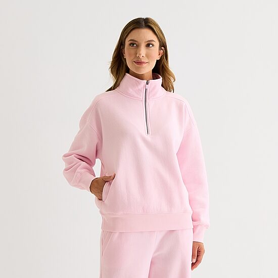 Xersion Womens Mock Neck Long Sleeve Active Tall Quarter-Zip Pullover