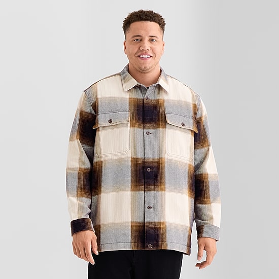 mutual weave Mens Midweight Big and Tall Shirt Jacket