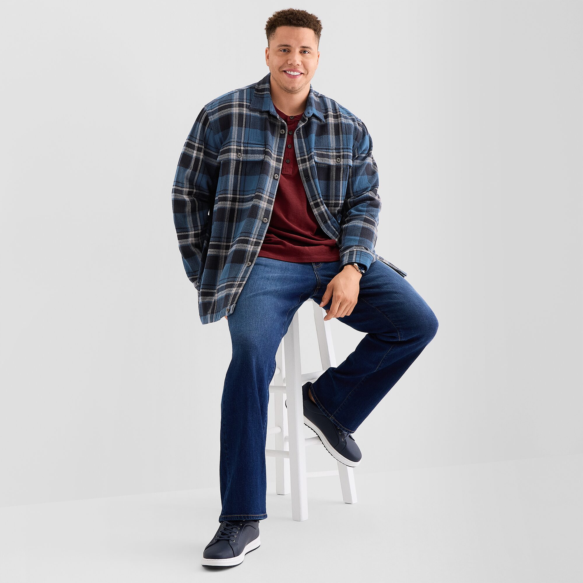 mutual weave Mens Midweight Big and Tall Shirt Jacket