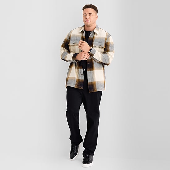 mutual weave Mens Midweight Big and Tall Shirt Jacket