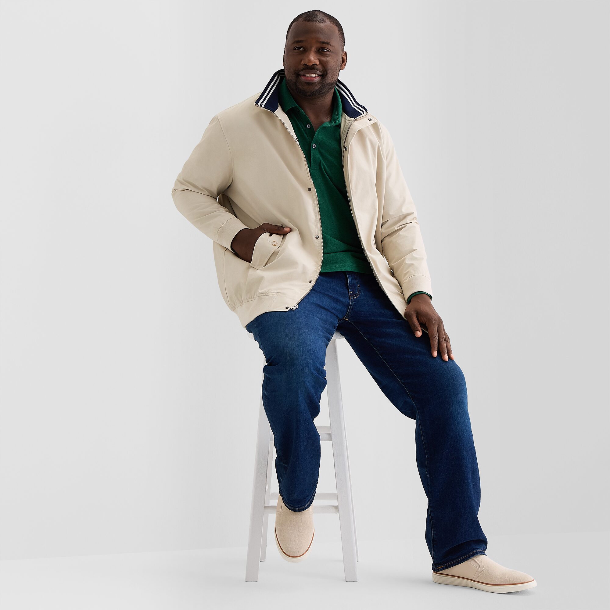 St. John's Bay Harrington Golf Mens Big and Tall Bomber Jacket