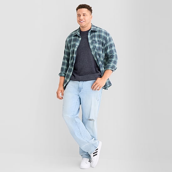 Arizona Mens Long Sleeve Boxy Fit Flannel Shirt