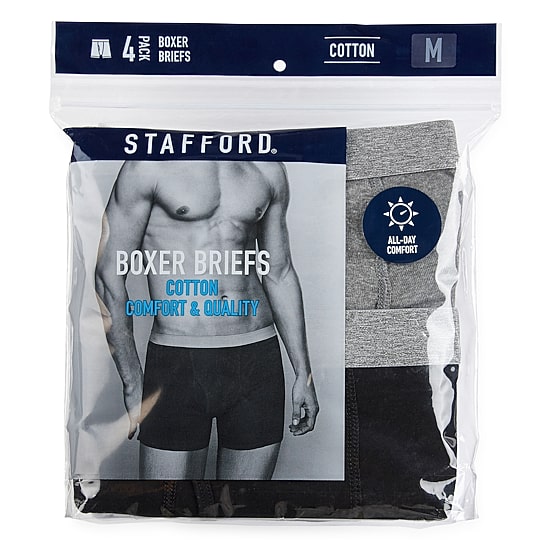 Stafford Mens 4 Pack Boxer Briefs 302866
