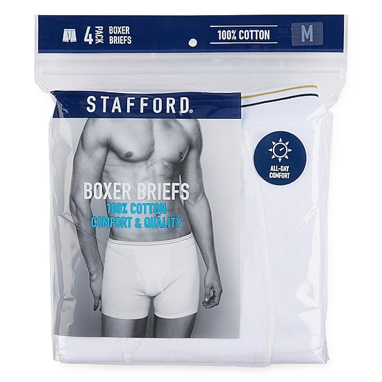 Stafford Mens 4 Pack Boxer Briefs 302866