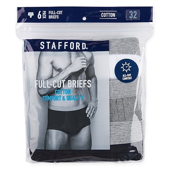Stafford Full-Cut Mens Big and Tall 6 Pack Briefs 302852