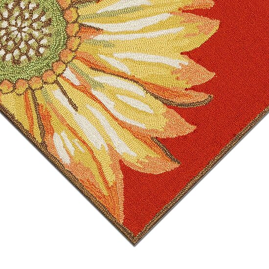 Liora Manne Frontporch Sunflower Floral Hand Tufted Indoor Outdoor Rectangular Accent Rug