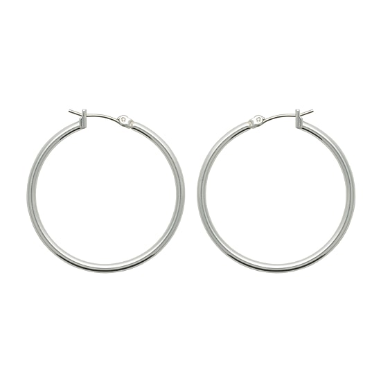 Bold Elements Thin Womens 35mm Hoop Earrings