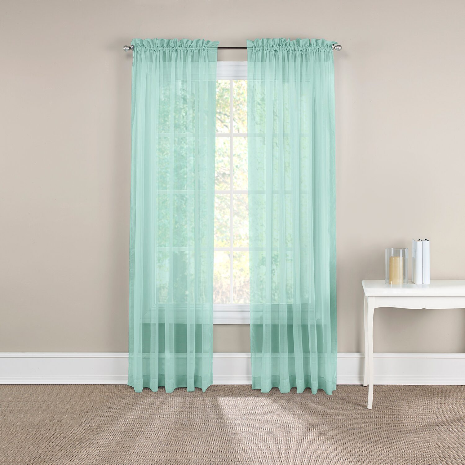 Eclipse Victoria Voile Rod Pocket Sheer Set of 2 Curtain Panel
