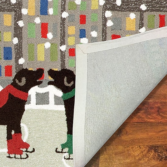 Liora Manne Frontporch Holiday Ice Dogs Holiday Hand Tufted Indoor Outdoor Rectangular Accent Rug