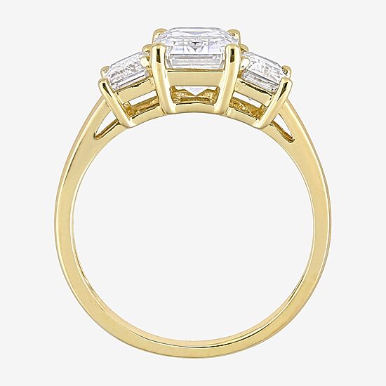 Womens 2 3/4 CT. T.W. Lab Created White Moissanite 10K Gold 3-Stone Engagement Ring